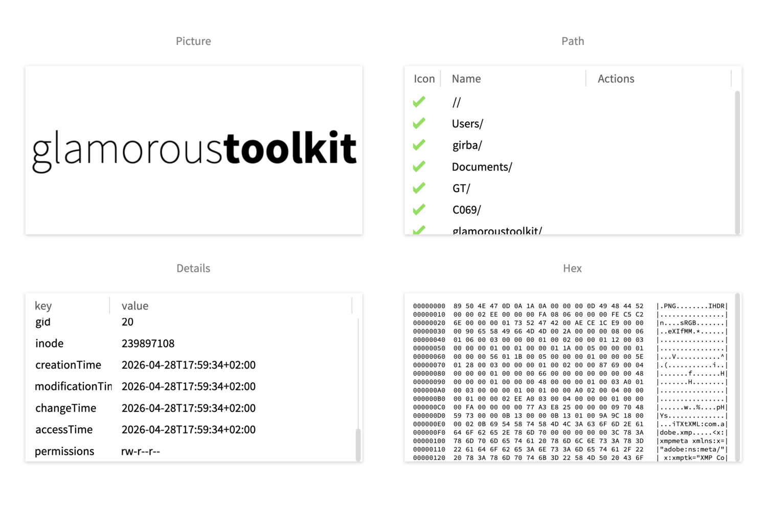 System specific contextual tool view